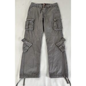 VTG Match Men's Wild Cargo Pants Gray‎ Sz XXL (36) Y2K Waistband